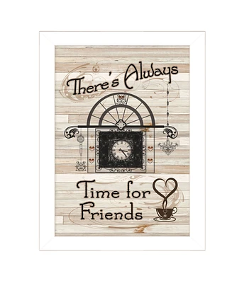 Trendy Decor 4U Time for Friends by Millwork Engineering, Ready to hang Framed Print, White Frame, 10" x 14"