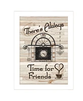 Trendy Decor 4U Time for Friends by Millwork Engineering, Ready to hang Framed Print, White Frame, 10" x 14"