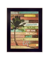 Trendy Decor 4U Beach Memories By Marla Rae, Printed Wall Art, Ready to hang, Black Frame, 14" x 18"