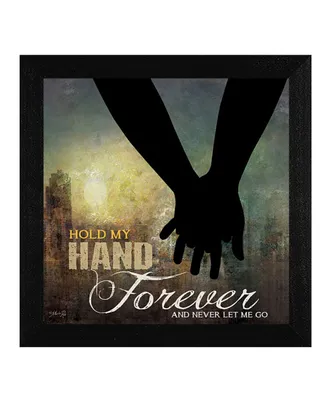 Trendy Decor 4U Hold My Hand Forever By Marla Rae, Printed Wall Art, Ready to hang, Black Frame, 14" x 14"