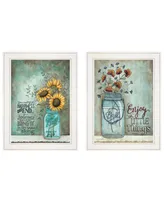 Trendy Decor 4U Enjoy the Little Things/Happiness 2-Piece Vignette by Tonya Crawford, Frame