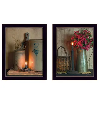 Trendy Decor 4U Country Candlelight Collection By Susan Boyer, Printed Wall Art, Ready to hang, Black Frame, 14" x 18"