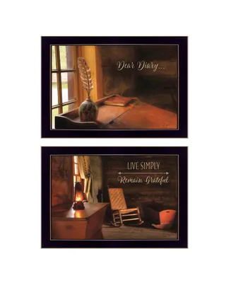 Trendy Decor 4U Dear Diary Collection By Lori Deiter, Printed Wall Art, Ready to hang, Black Frame, 40" x 14"