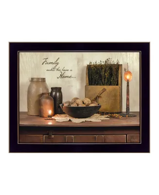 Trendy Decor 4U Family Makes a House a Home By SUSAn Boyer, Printed Wall Art, Ready to hang, Black Frame, 18" x 14"
