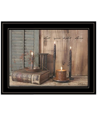 Trendy Decor 4U Let Your Light Shine by Billy Jacobs, Ready to hang Framed Print, Black Frame, 19" x 15"