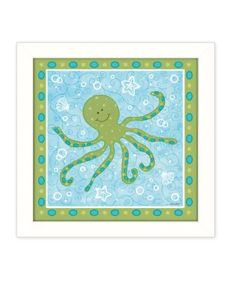 Trendy Decor 4U Beetle and Bob Baby Squid by Annie LaPoint, Printed Wall Art, Ready to hang, White Frame, 14" x 14"