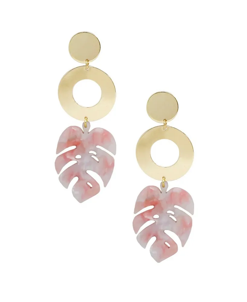 Ettika In The Tropics Resin Palm Leaf Earrings