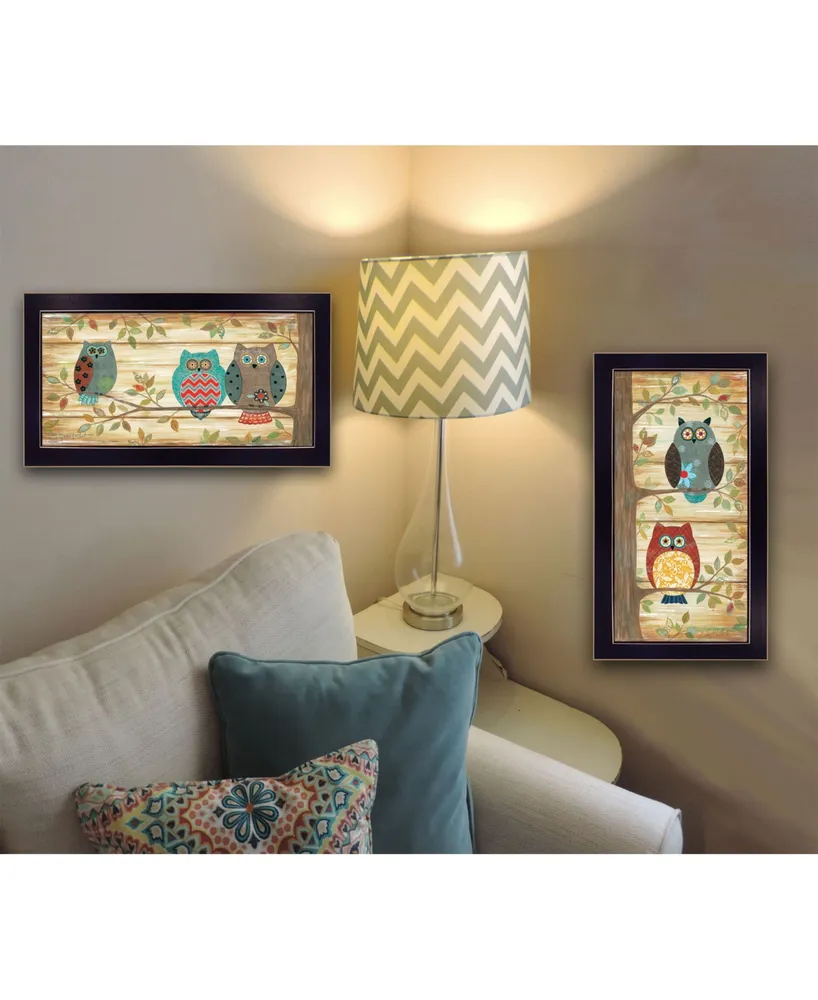 Trendy Decor 4U The Wise Owls Collection By Annie LaPoint, Printed Wall Art, Ready to hang, Black Frame, 20" x 11"