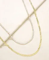 Ettika Simple Crystal Gold Chain Necklace Set
