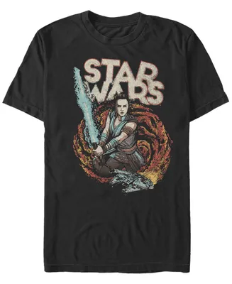 Star Wars Men's Episode Ix Rise of Skywalker Galaxy Rey T-shirt