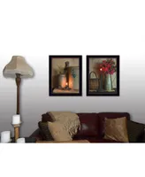 Trendy Decor 4U Country Candlelight Collection By Susan Boyer, Printed Wall Art, Ready to hang, Black Frame, 14" x 18"