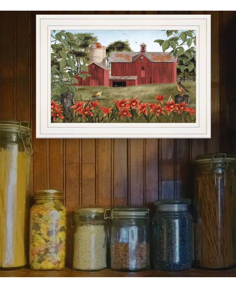 Trendy Decor 4U Summer Days by Billy Jacobs, Ready to hang Framed Print, White Frame, 15" x 11"