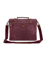 Tsd Brand Stone Creek Waxed Canvas Briefcase