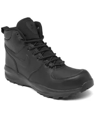 Nike Big Kids Manoa Leather Boots from Finish Line - BLACK/BLACK