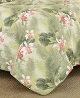 Tommy Bahama Tropical Orchid Palm Green Reversible 2-Piece Twin Quilt Set