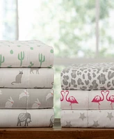 Pointehaven Whimsical Printed Flannel Sheet Set, California King