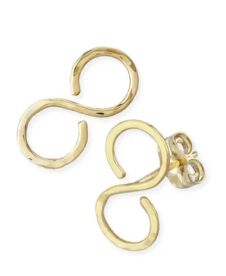 Hammered Infinity Stud Earrings Set in 14k Gold