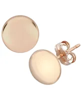 Flat Ball Stud Earrings Set in 14k Rose Gold (7mm)