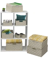 Sorbus Piece Stackable Woven Basket Organizer Set with Built-In Carry Handles
