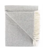 Southampton Home Merino Wool Herringbone Throw - Silver