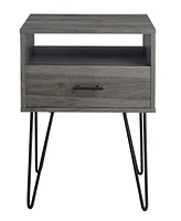 Walker Edison Modern Single Drawer Hairpin Leg Side Table