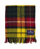 Prince of Scots Highland Tartan Tweed Pure 100% Wool Throw, 72" x 59"