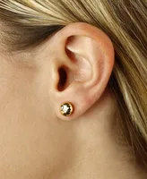 Hammered Ball Stud Earrings Set in 14k Gold (8mm)