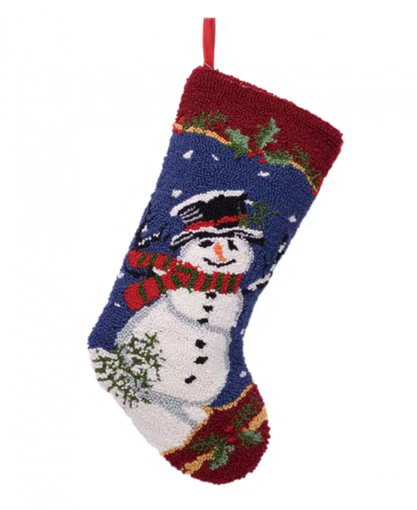 Glitzhome 19" L Hooked Snowman Stocking