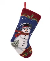 Glitzhome 19" L Hooked Snowman Stocking