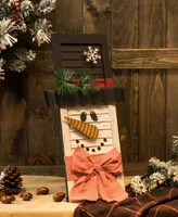 Glitzhome 21.85" H Wooden Snowman Shutter Wall Decor