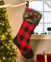 Glitzhome 21" L Buffalo Plaid Stocking