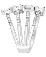 Effy Hematian Diamond Multi-Row Baguette Statement Ring (1-5/8 ct. t.w.) in 18k White Gold