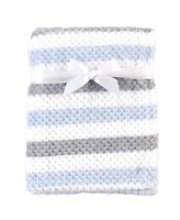 Hudson Baby Plush Waffle Blanket with Stripe