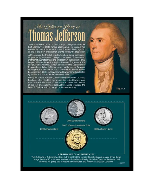 American Coin Treasures ' The Jefferson Tribute Collection with Rare 2 Bill