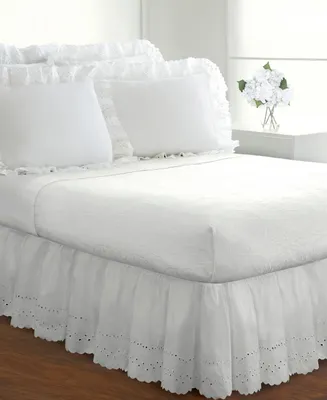 Fresh Ideas Ruffled Eyelet 18" Drop Bed Skirt