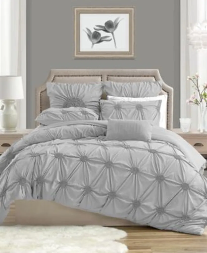 Charming Ruched Rosette Duvet Cover Sets