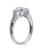 Oval-Cut Certified Diamond (1 ct. t.w.) 3-Stone Engagement Ring 14k White Gold