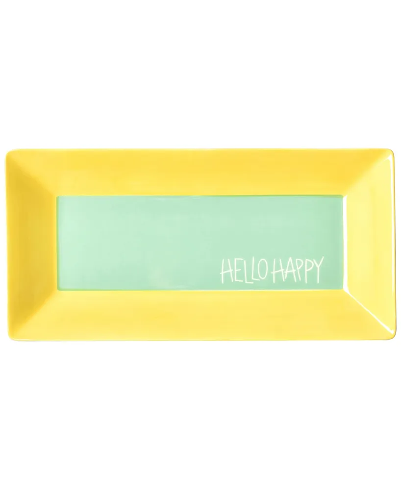 Coton Colors by Laura Johnson Mint Color Block 11" Hello Happy Scoop Tray