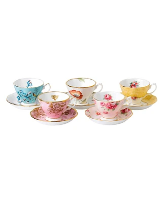 Royal Albert 100 Years 1950-1990 5-Piece Teacup & Saucer Set