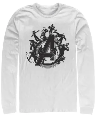 Marvel Men's Avengers Endgame Circle Group Logo, Long Sleeve T-shirt