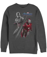 Marvel Men's Avengers Endgame Iron Man Captain America Split, Crewneck Fleece