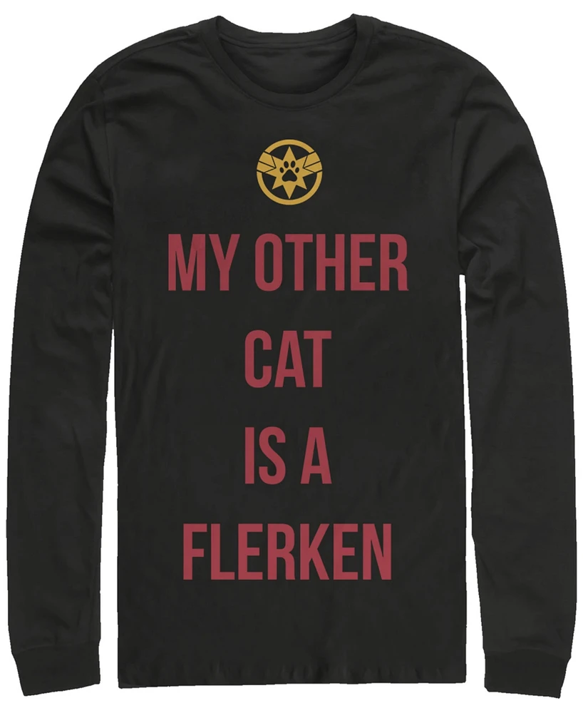 Marvel Men's Captain My Cat is a Flerken, Long Sleeve T-shirt