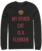 Marvel Men's Captain My Cat is a Flerken, Long Sleeve T-shirt