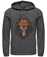 Disney Men's Lion King Scar Geometric Pattern Fill Portrait, Pullover Hoodie