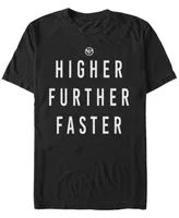 Marvel Men's Captain Higher Further Faster Text, Short Sleeve T-shirt