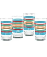 Fiesta Rainbow Radiance Stripes 7-Ounce Juice Glass Set of 4