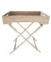 Artifacts Rattan Butler Tray and Table