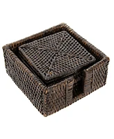 Artifacts Rattan Square Coasters - 7 Piece Set