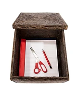 Artifacts Rattan Storage Box with Lid Letter File