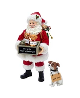 Kurt Adler 10.5-Inch Fabriche Adopt-a-Pet Santa with Dog, 2 Piece Set